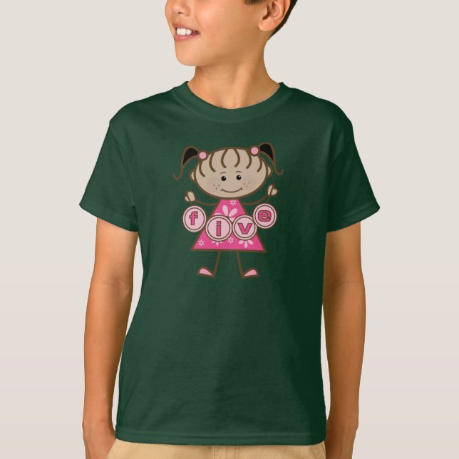 Petite fille 5e anniversaire Tshirts et cadeaux (Devant)