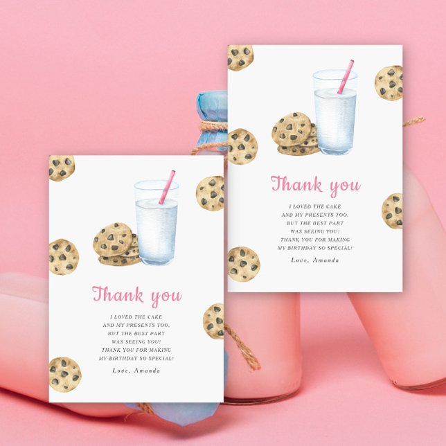 Petite fille au gâteau d'anniversaire Cookie merci (Créateur téléchargé)