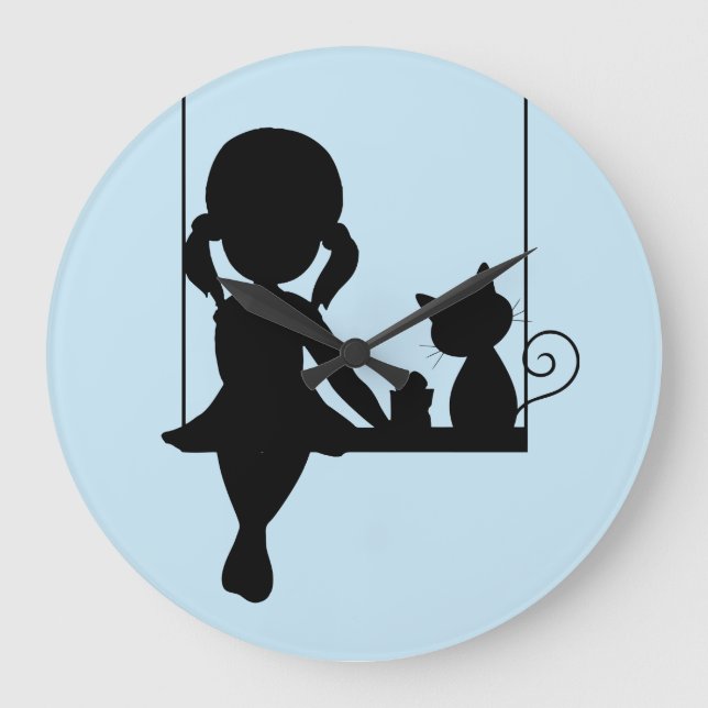 PETITE FILLE AVEC CHAT HORLOGE (Recto)