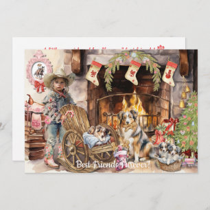 Petite fille avec sa carte de vacances BFFurever