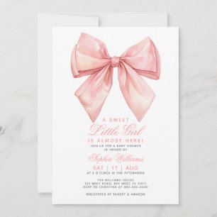 Petite fille Baby shower rose pâle Invitation