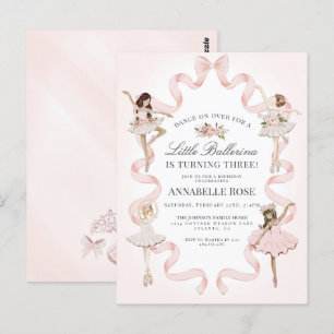 Petite fille ballerine Invitation d'anniversaire d