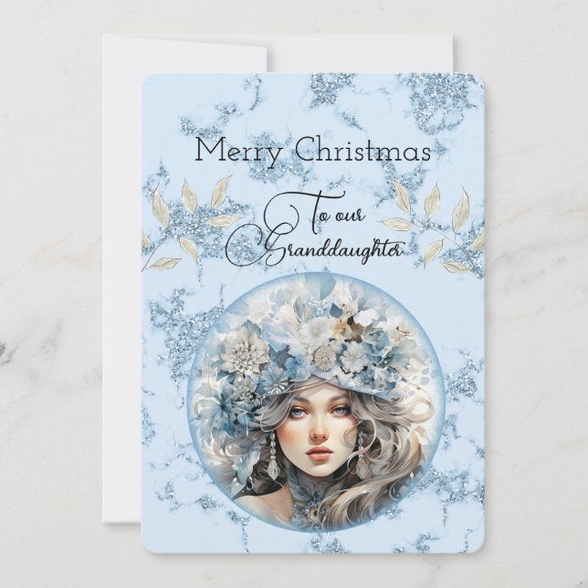 Petite-fille Blonde Haired Fille voeux de Noël (Devant)