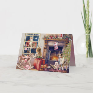 Petite Fille, Bottes de Cowboy Roses pour Carte de