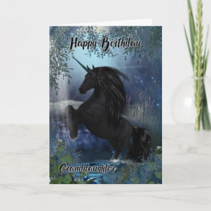 Petite-fille, carte d'anniversaire de l'Unicorne