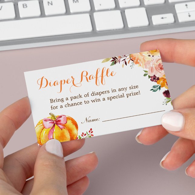 Petite fille Citrouille Baby shower Déchets Carte  (Créateur téléchargé)