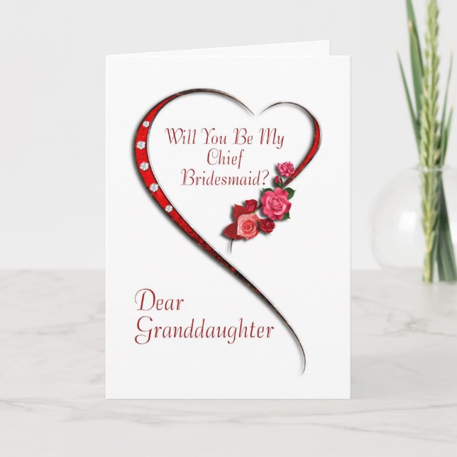 Petite-fille, Coeur torride invitation Bridesmaid (Devant)