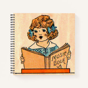 Petite fille des années 1920 avec livre de musique