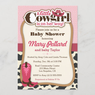 Petite fille fille moderne Baby shower Invitation
