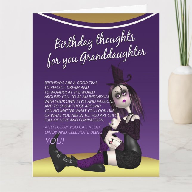 petite-fille gothique carte d'anniversaire - anniv (Devant)
