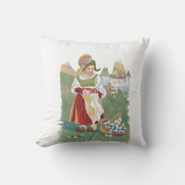 Petite fille hollandaise 16x16 jetez oreiller (Recto)