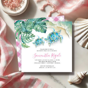 Petite fille Invitations d'anniversaire Tropical A