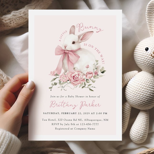 Petite fille lapin Baby shower Invitation (Créateur téléchargé)