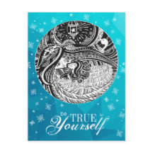 Petite fille Match | Carte postale Turqoise