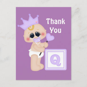 petite fille merci carte postale
