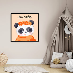 Petite fille Panda Orange Photo Imprimer