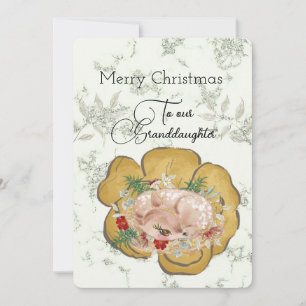 Petite-fille Petit Cerf voeux de Noël