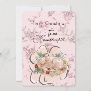 Petite-fille Petit Cerf voeux de Noël