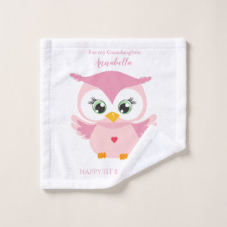 Petite-fille Premier Anniversaire Chouette Rose Mi