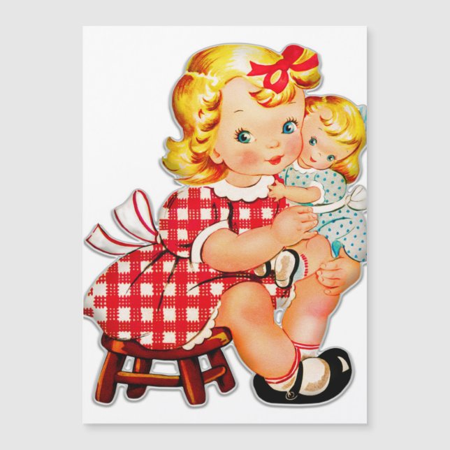 Petite fille rétro vintage poupée enfant (Devant)