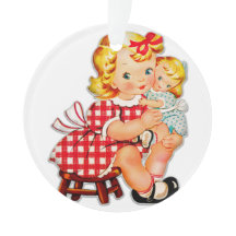 Petite fille rétro vintage poupée enfant