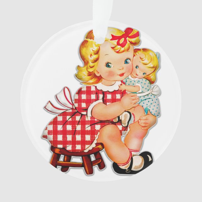 Petite fille rétro vintage poupée enfant (devant)