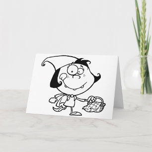 Petite Fille Sur Une Carte De Voeux Pique-Nique