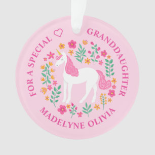 Petite-fille Unicorn Fleurs mignonnes rose