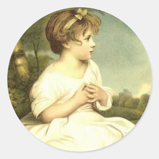 Petite fille victorienne dans le jardin Stickers P (Devant)