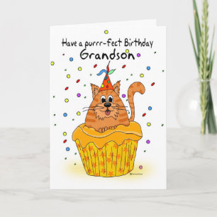 petite-fils carte d'anniversaire avec ginger cupca