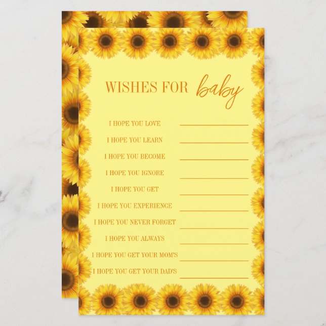 Petite Fleur de tournesol Fille premier anniversai (Devant / Derrière)