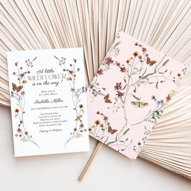 Petite Fleur sauvage bébé fille douche Invitations (Créateur téléchargé)