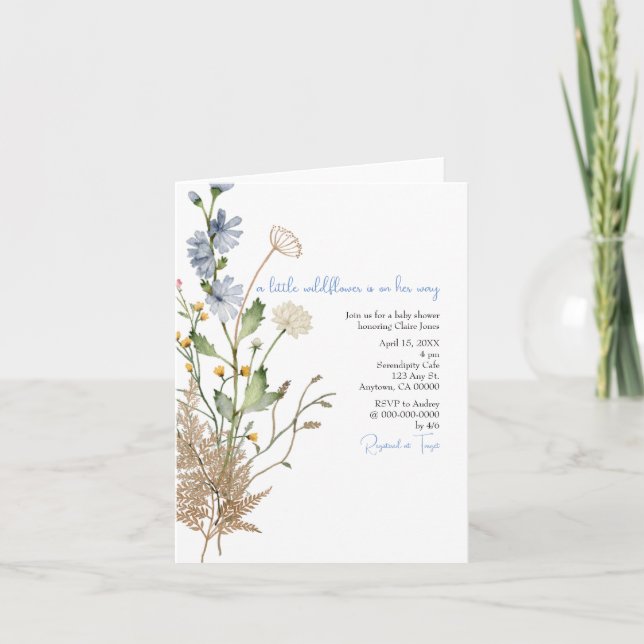 Petite Fleur sauvage Floral Baby shower Invitation (Devant)