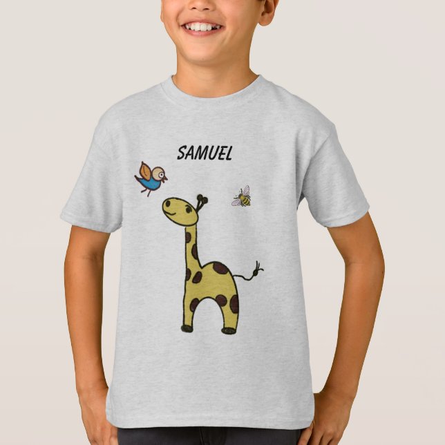 petite girafe mignonne avec ballons T-shirt (Devant)