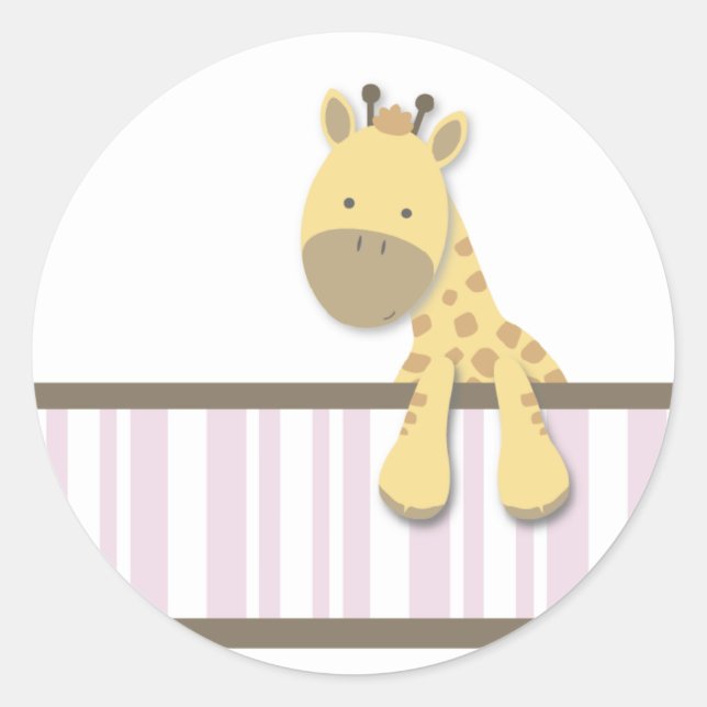 Petite girafe {rose} | Stickers (Devant)