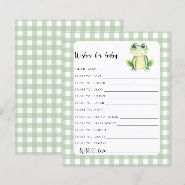 Petite Grenouille bébé souhaits de douche pour béb (Devant / Derrière)
