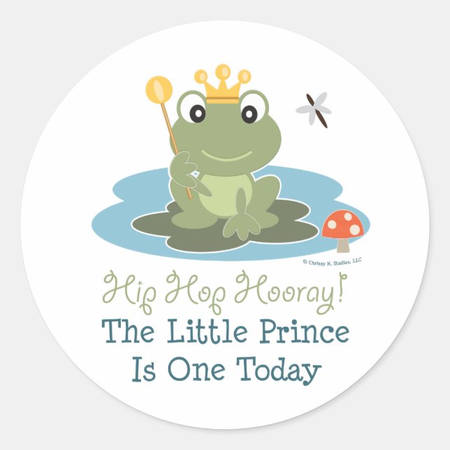Petite grenouille-Prince 1er Stickers d'anniversai (Devant)