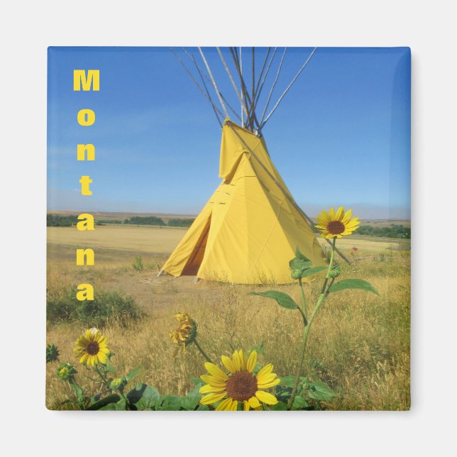 Petite Grosse Corne Tipi Voyage Souvenir Magnet (Devant)