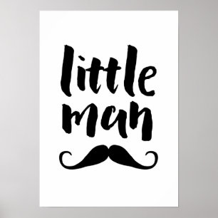 Petite homme moustache enfants imprimer affiche