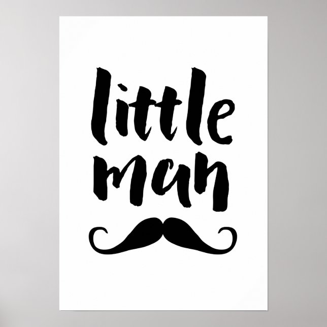 Petite homme moustache enfants imprimer affiche (Devant)