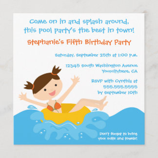 Petite invitation à la fête d'anniversaire de la p