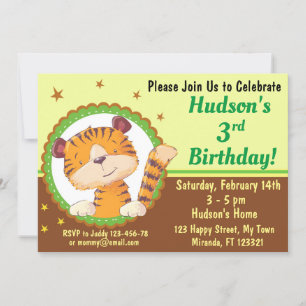 Petite invitation à l'anniversaire de tigre