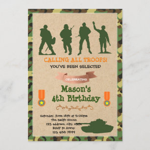 Petite invitation à l'anniversaire militaire des t