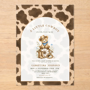 Petite Invitation Acrylique Cowboy Impression de