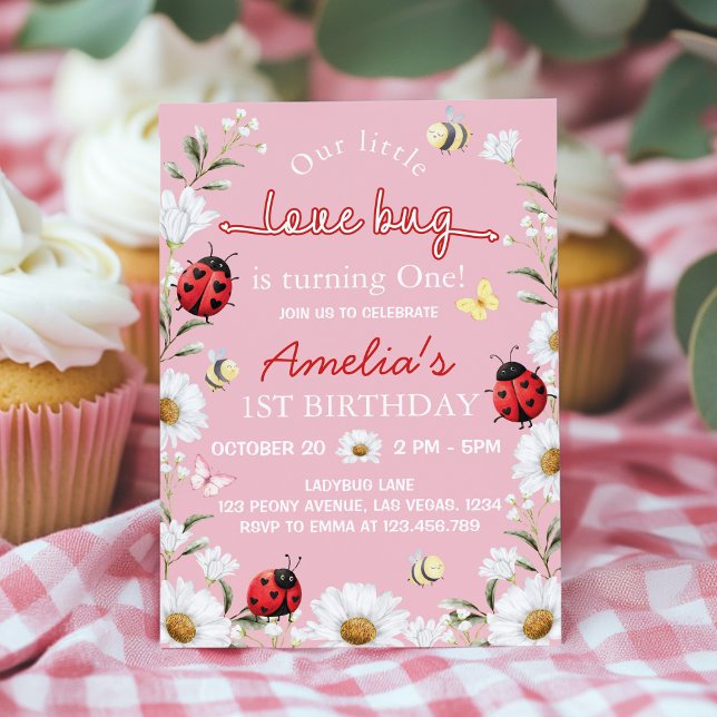 Petite Invitation Anniversaire Dame Coccinelle Fle (Créateur téléchargé)