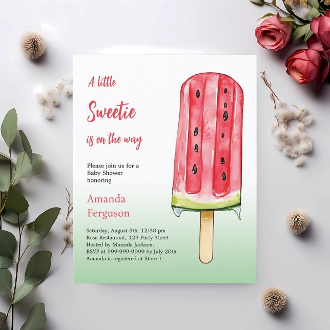 Petite invitation au Baby shower de la pastèque Sw (Créateur téléchargé)