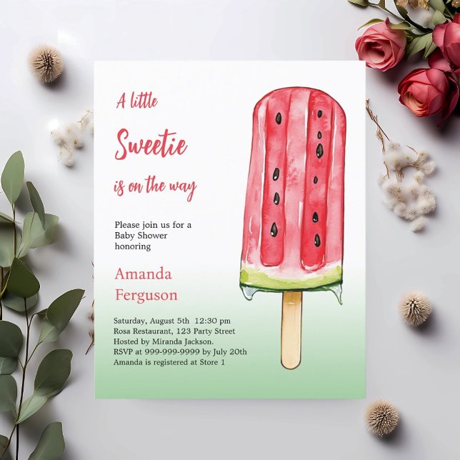 Petite invitation au Baby shower de la pastèque Sw (Créateur téléchargé)