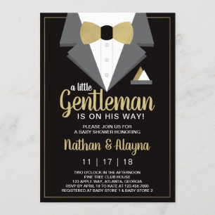 Petite invitation au Baby shower Gentleman, Tuxedo