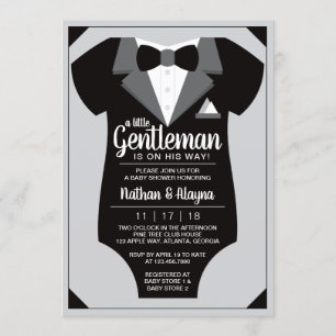 Petite invitation au Baby shower Gentleman, Tuxedo