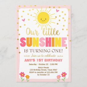 Petite invitation au soleil Anniversaire Pink Gold